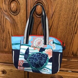 Paul Brent Turtle Nautical Fabric Tote Bag NWOT